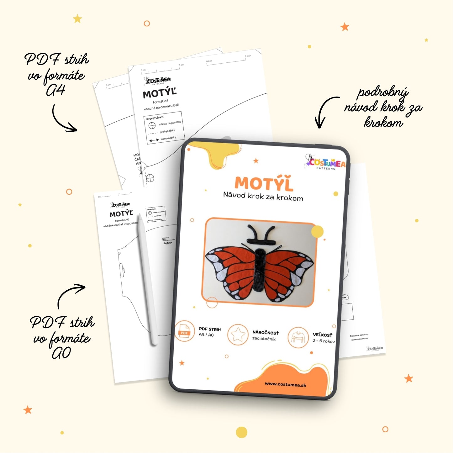 Motýľ - PDF strih