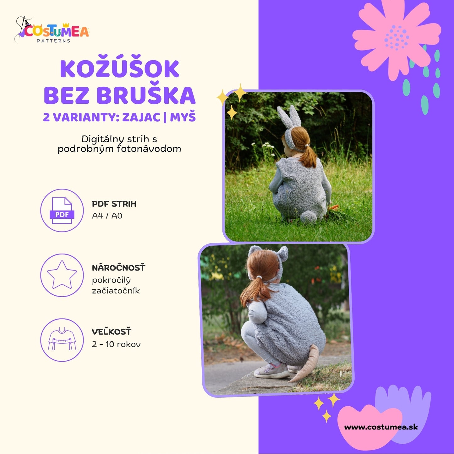 Kožúšok bez bruška - PDF strih