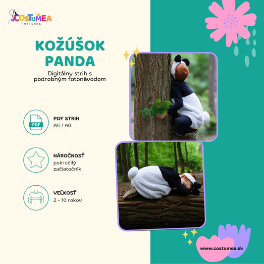Kožúšok panda - PDF strih