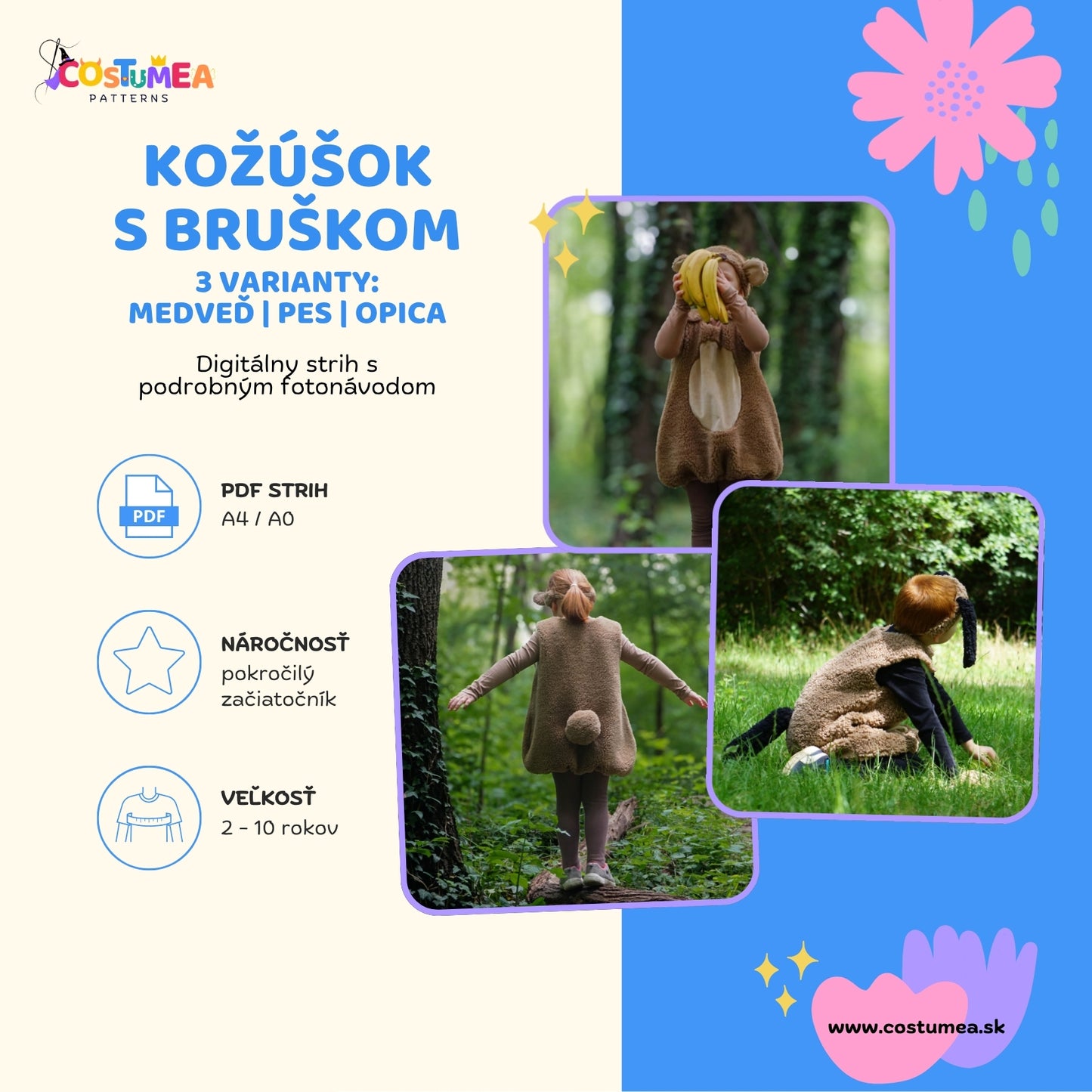 Kožúšok s bruškom - PDF strih