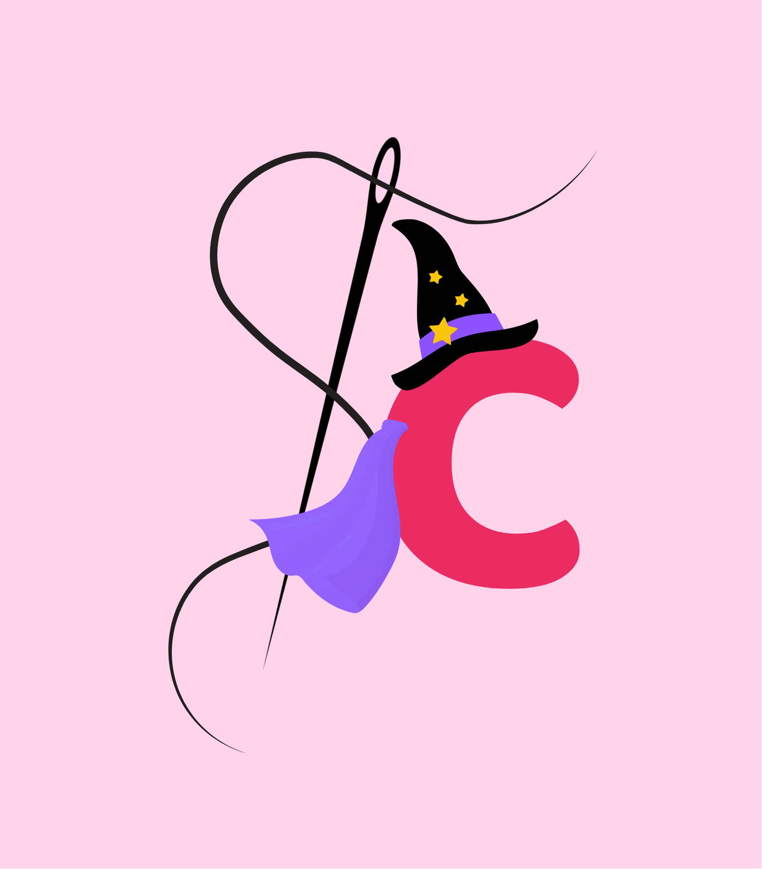 Logo Costumea patterns malé s ružovým pozadím.