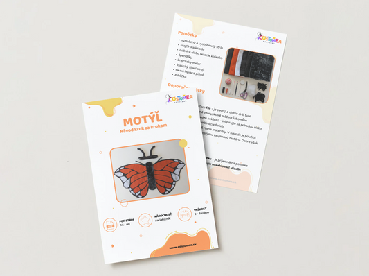 Ukážka PDF návodu na kostým motýľa.