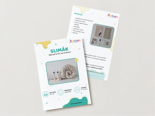 Ukážka PDF návodu na kostým slimáka.